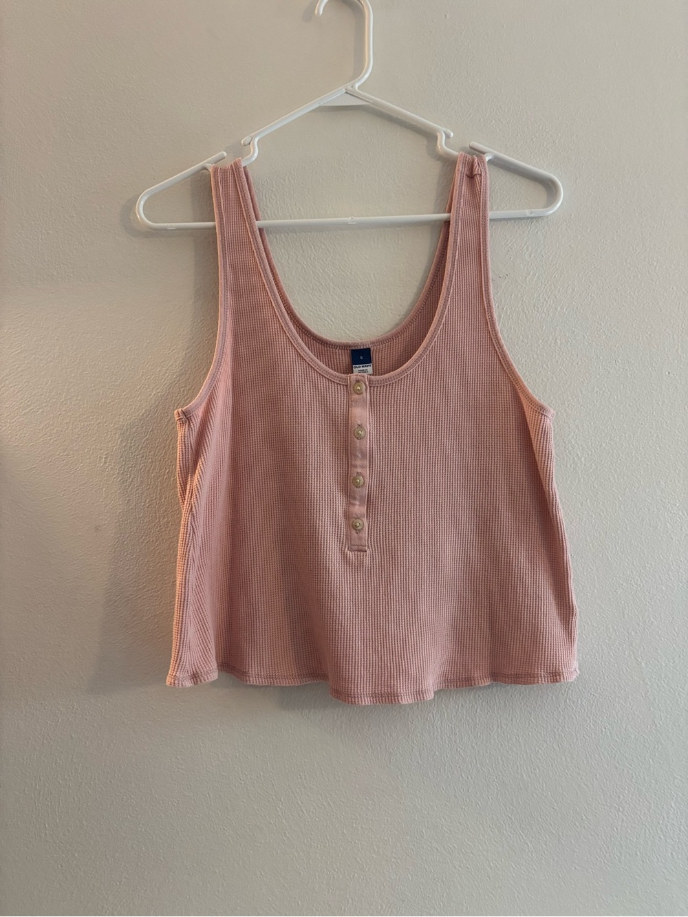 Old Navy Dusty Pink Waffle Henley Tank